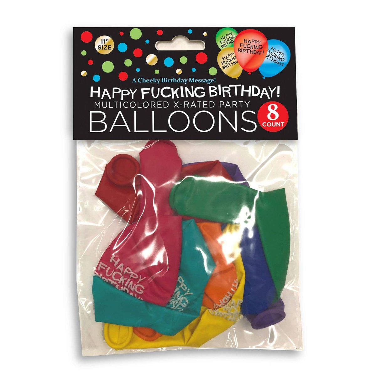 Happy Fucking Birthday Balloons | Assorted Color 8-Pack-Little Genie Productions-The Bullish Store