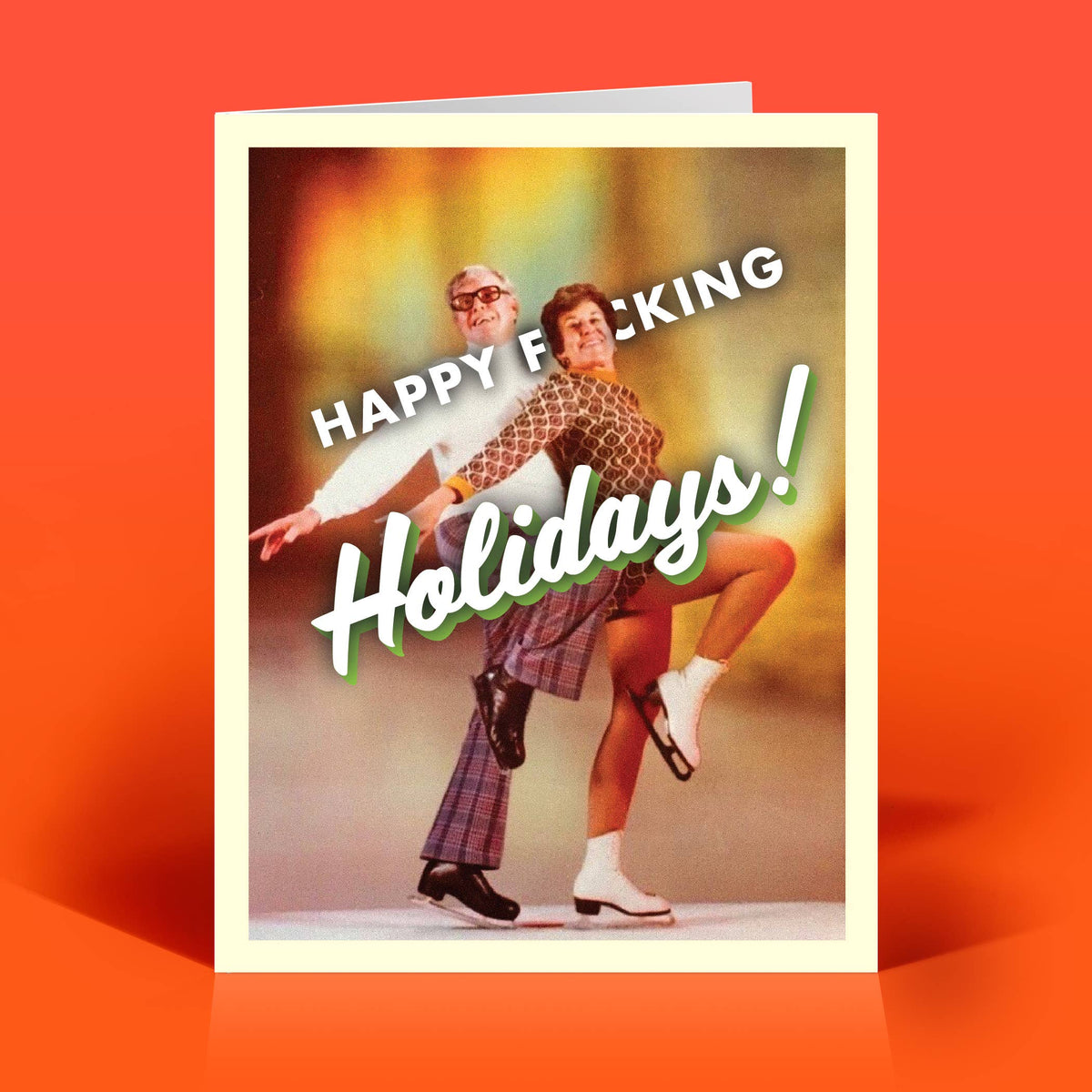 Happy Fucking Holidays Ice Skating Card