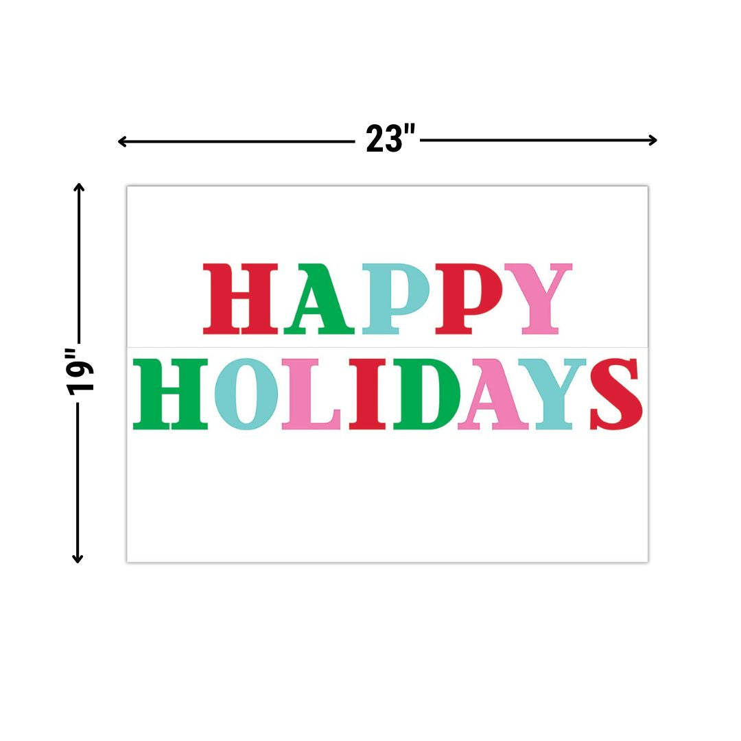Happy Holidays Adhesive Wall Decal | Reusable Festive Party Decoration | 23" x 19"