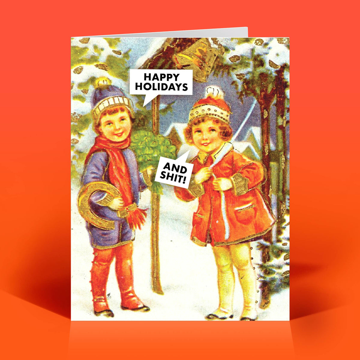 Happy Holidays and Shit Funny Holiday Card-The Raccoon Society-The Bullish Store