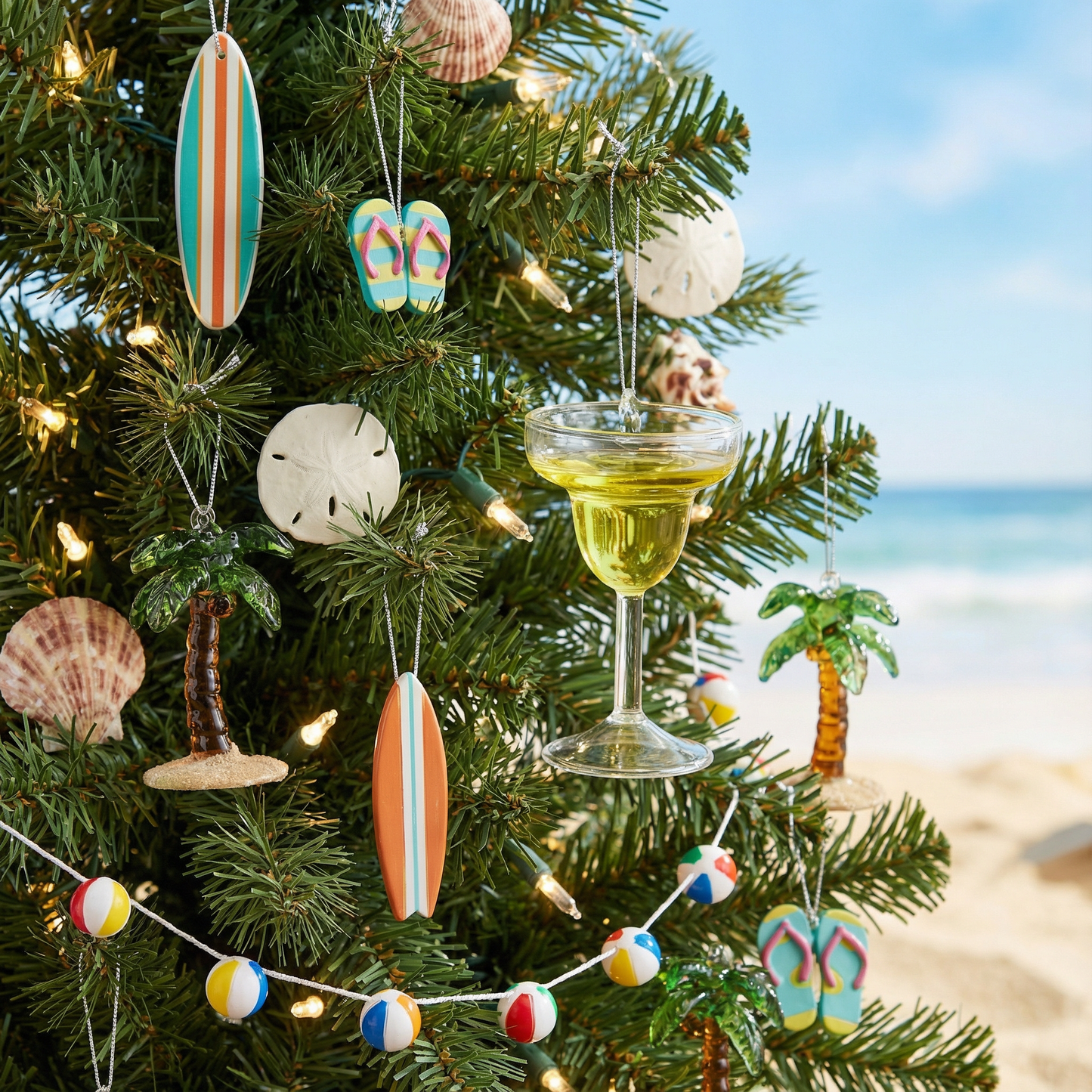 Happy Hour Hand-Crafted Glass Ornament | Real Liquid Inside | Wine, Martini, or Margarita