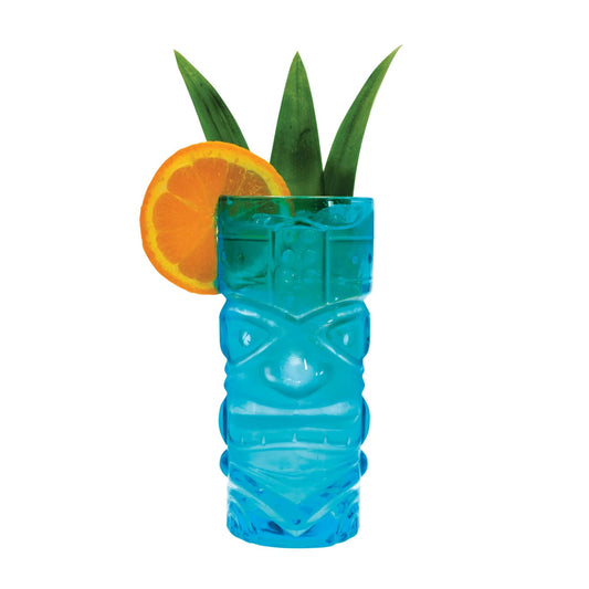 Happy Hour Tiki Cocktail Glass in Blue | Colored Party Glass Drinkware