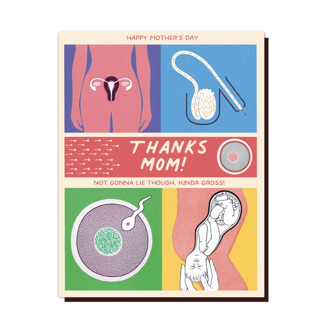 Happy Mother's Day Thanks Mom Kinda Gross Medical Diagram Greeting Card