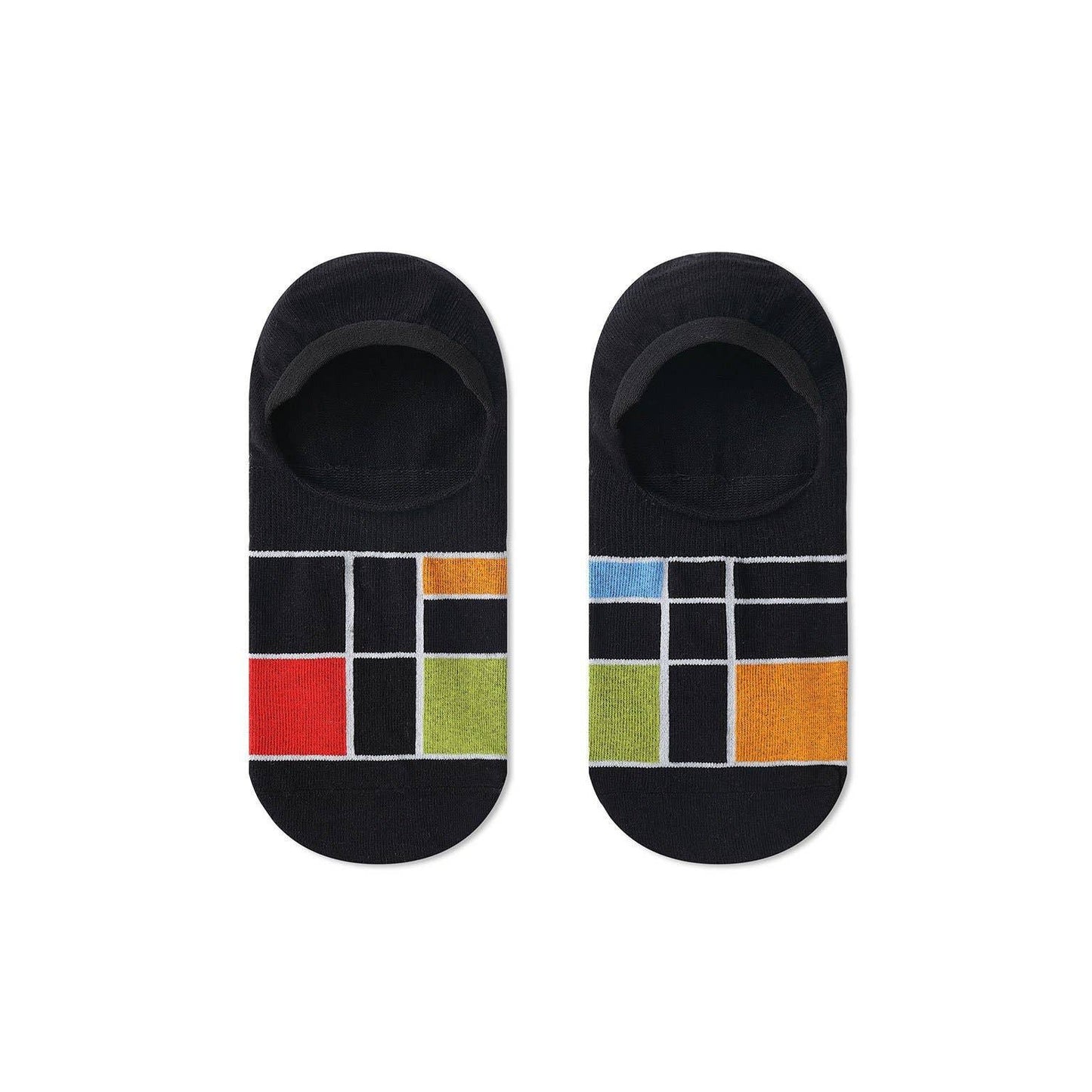 Haus No-Show Socks | Black or Off White Bauhaus-Inspired Invisible Socks | Lightweight Non-Slip Socks