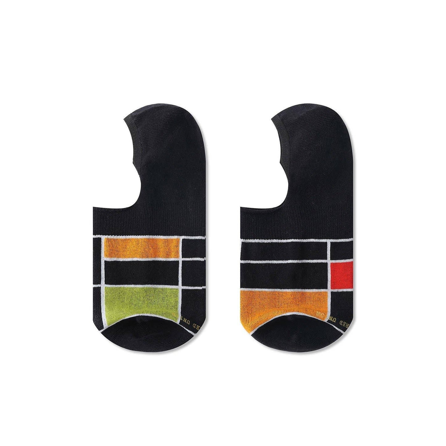 Haus No-Show Socks | Black or Off White Bauhaus-Inspired Invisible Socks | Lightweight Non-Slip Socks