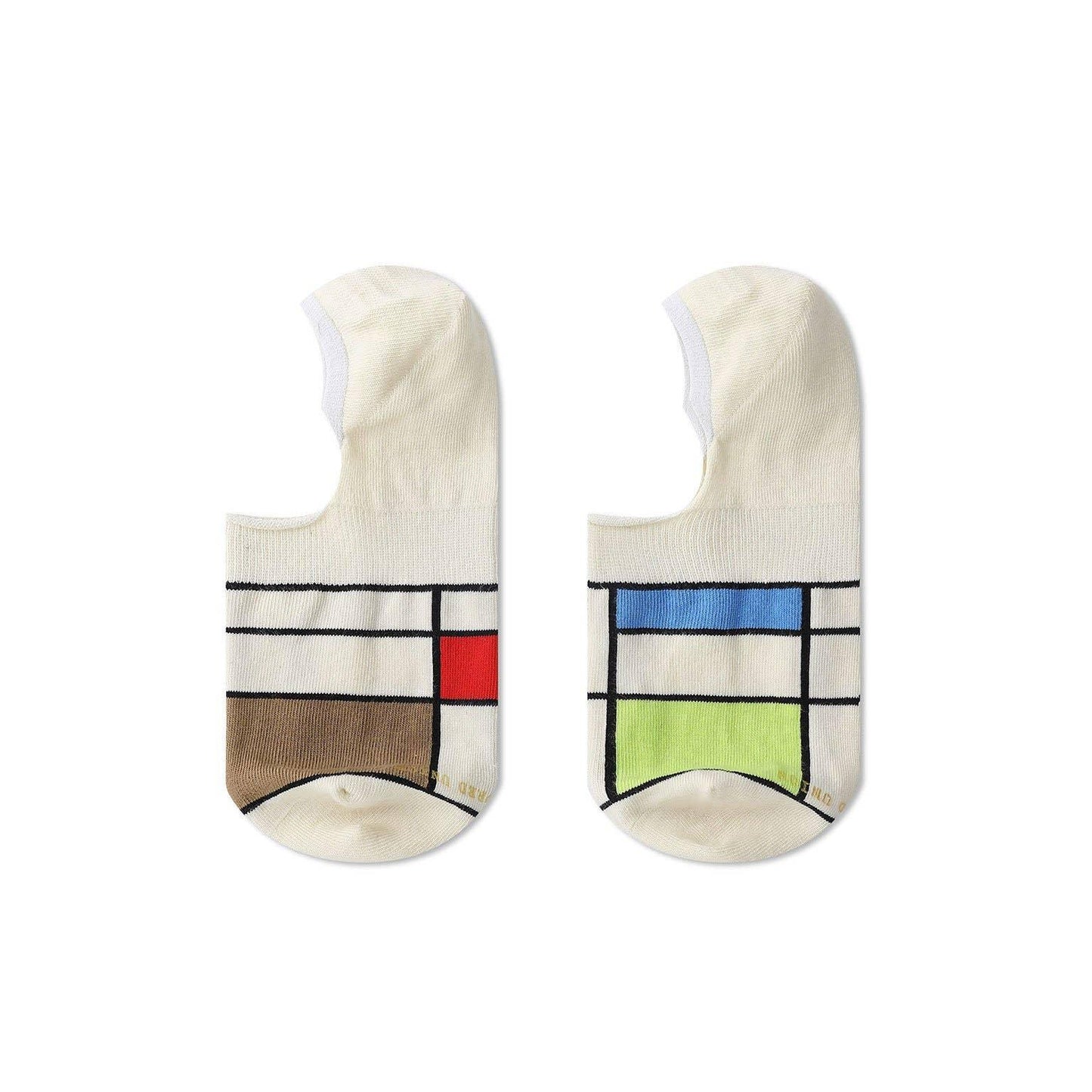 Haus No-Show Socks | Black or Off White Bauhaus-Inspired Invisible Socks | Lightweight Non-Slip Socks