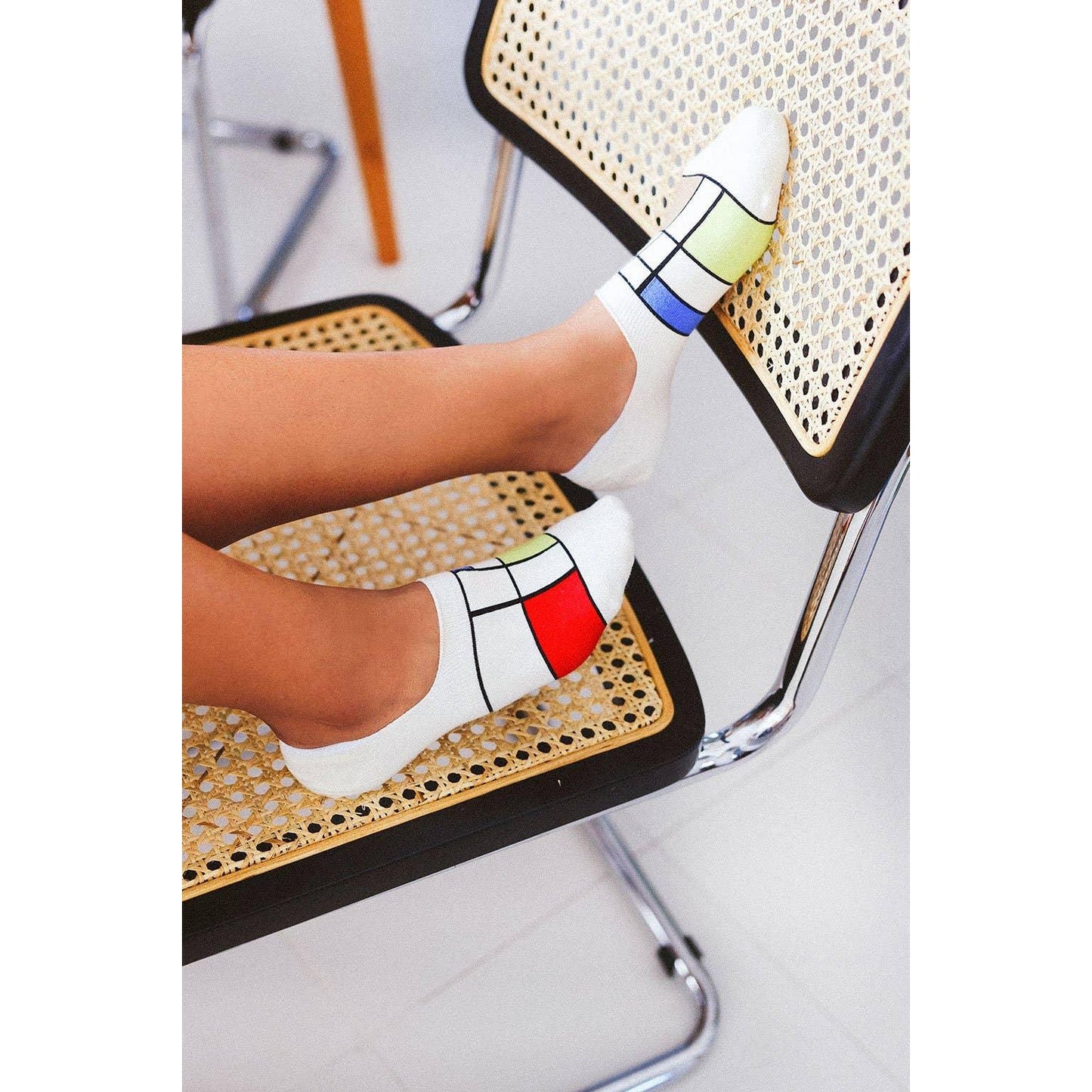 Haus No-Show Socks | Black or Off White Bauhaus-Inspired Invisible Socks | Lightweight Non-Slip Socks