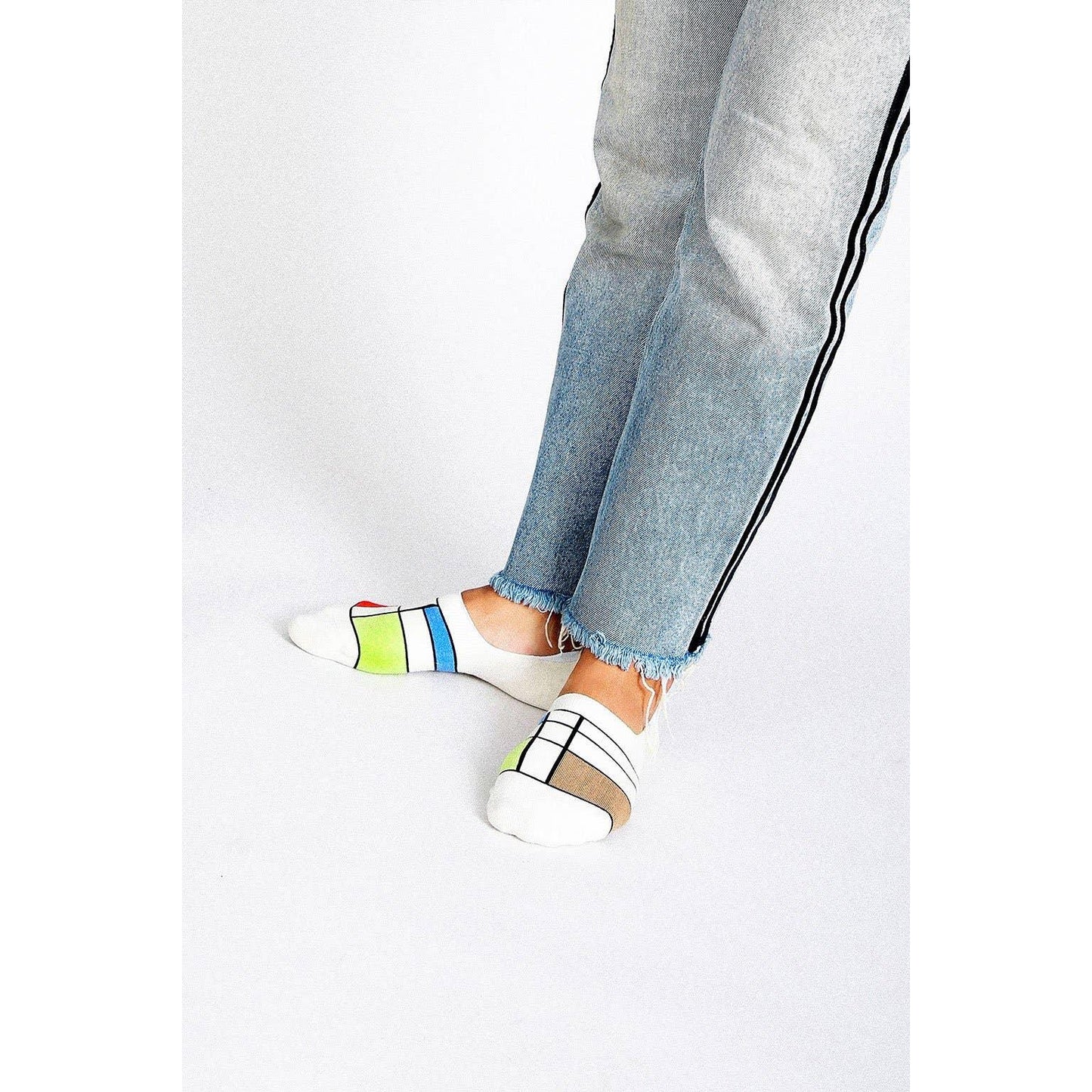 Haus No-Show Socks | Black or Off White Bauhaus-Inspired Invisible Socks | Lightweight Non-Slip Socks