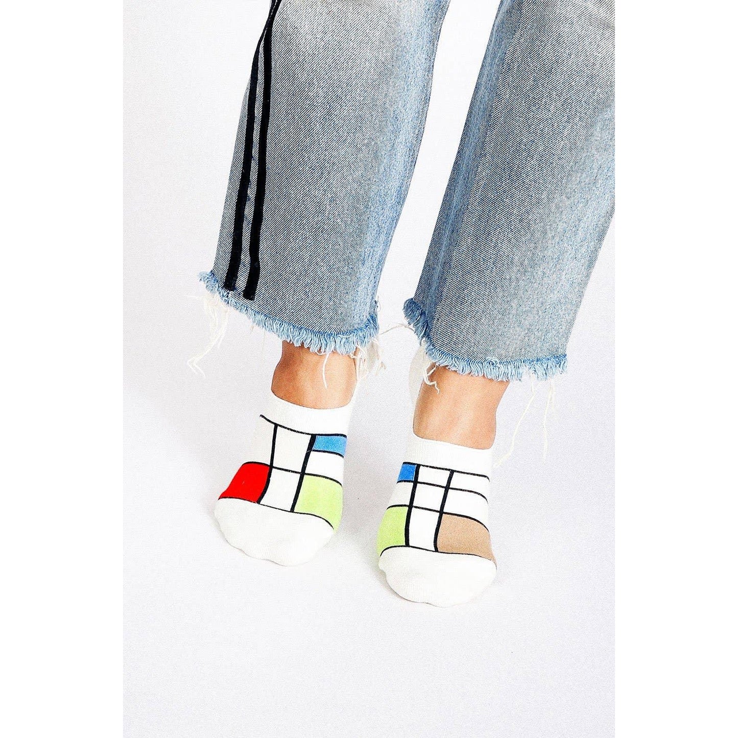 Haus No-Show Socks | Black or Off White Bauhaus-Inspired Invisible Socks | Lightweight Non-Slip Socks