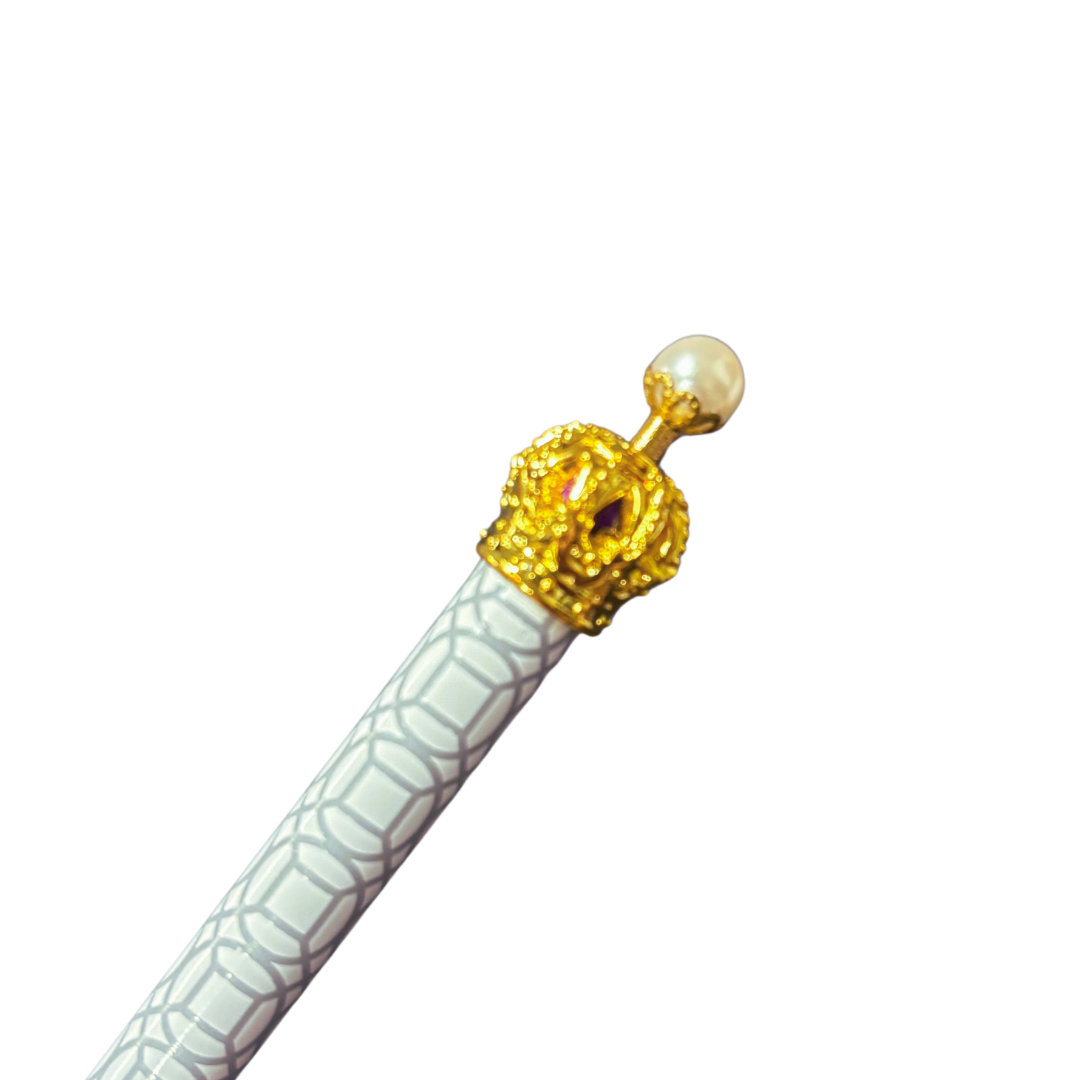 Haute & Flashy Silver Pattern Crown Pen Set of 12 | Giftable Quote Pens-Santa Barbara Design Studio-The Bullish Store