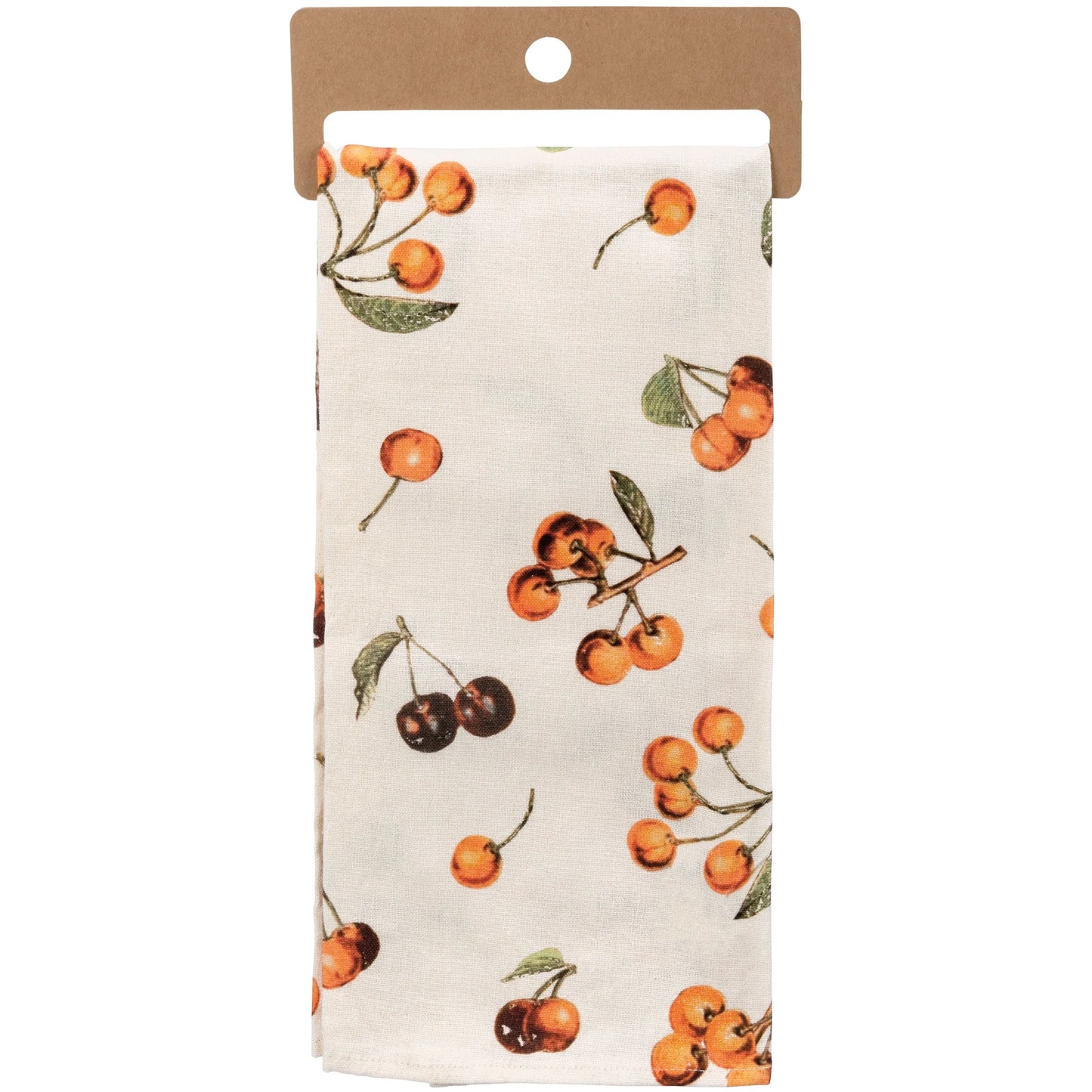 Have A Cherry Sweet Day Funny Dish Cloth Towel | Cotton and Linen | Embroidered Text | 18" x 28"