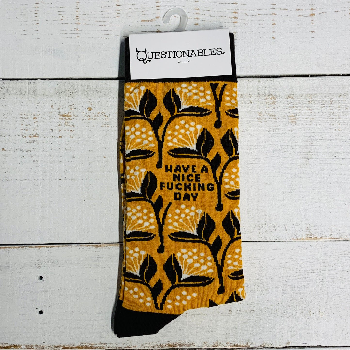 Have A Nice Fucking Day Socks | Floral Pattern