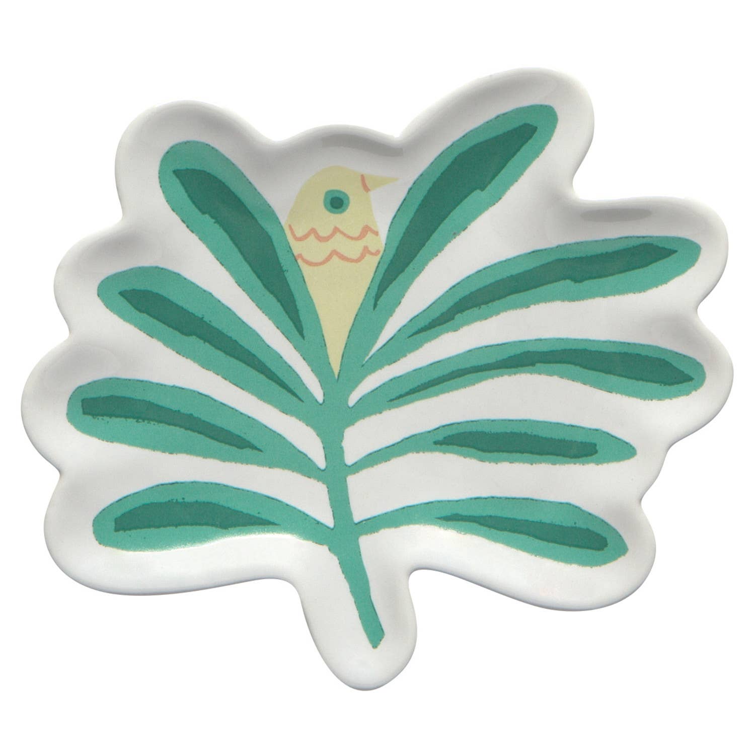 Haven Palm Tree Shaped Ceramic Trinket Tray | Catch-all Decorative Tray | 4.75” x 4”