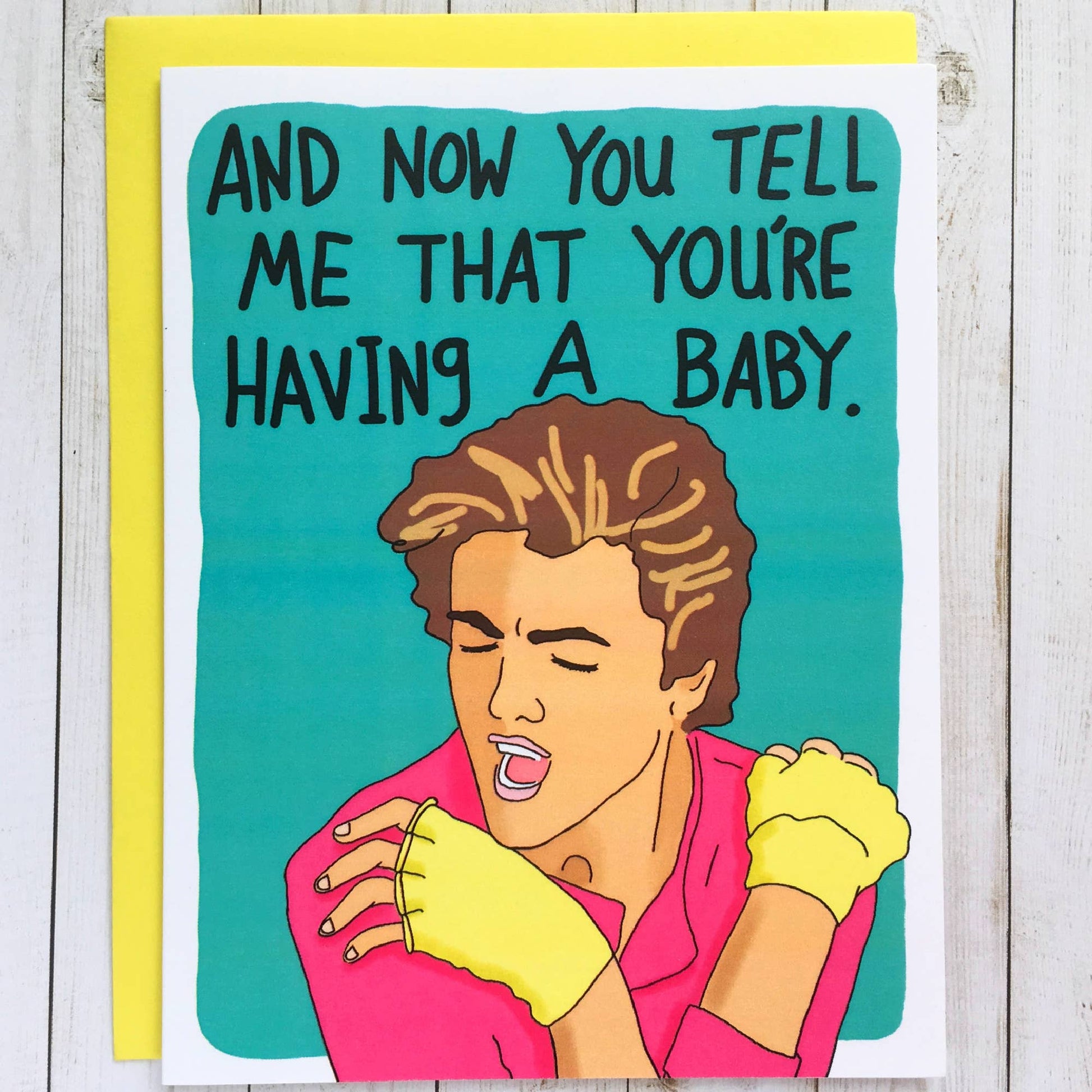 Having A Baby George Michael '80s Funny Baby Card