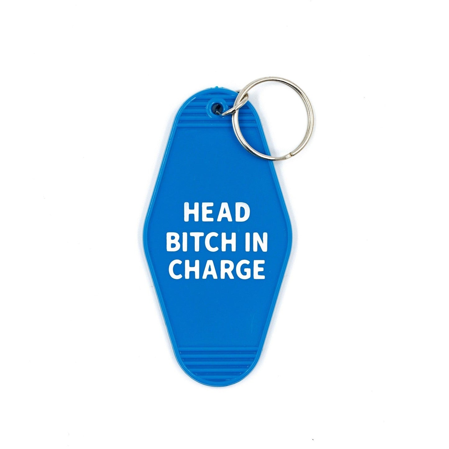Head Bitch in Charge Motel Style Keychain in Blue