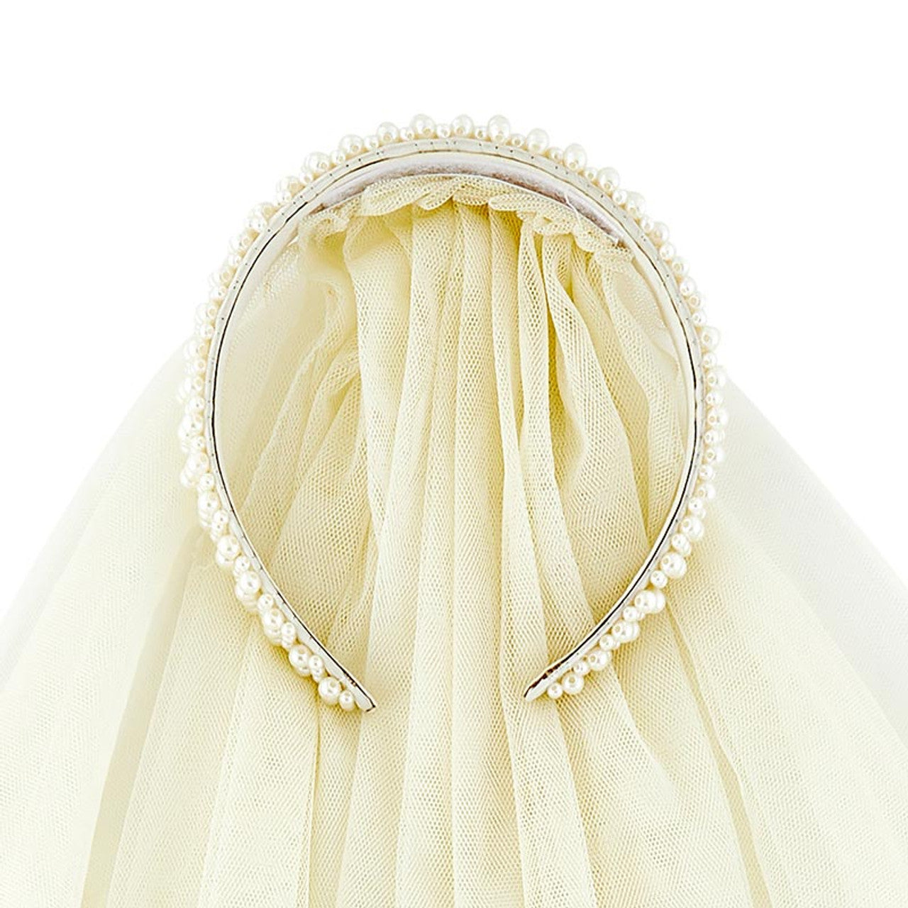 Headband Veil Set | Beaded Bachelorette Party Wedding Veil