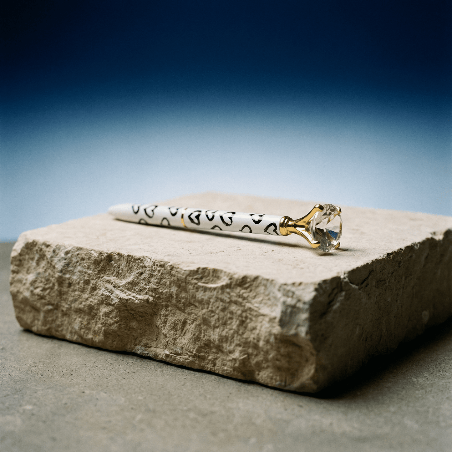 Heart Gem Pen in Gift Box | Jewel-Topped Gift Pen | Box Reads "Sealed with a Kiss"