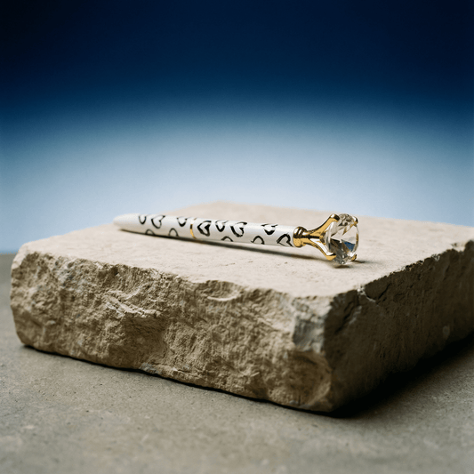 Heart Gem Pen in Gift Box | Jewel-Topped Gift Pen | Box Reads "Sealed with a Kiss"