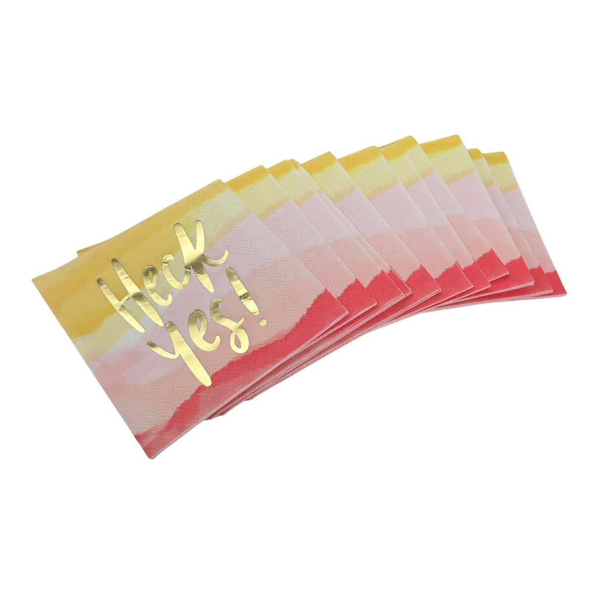 Heck Yes Gold Foil Party/Beverage/Cocktail Napkins | 5" Square