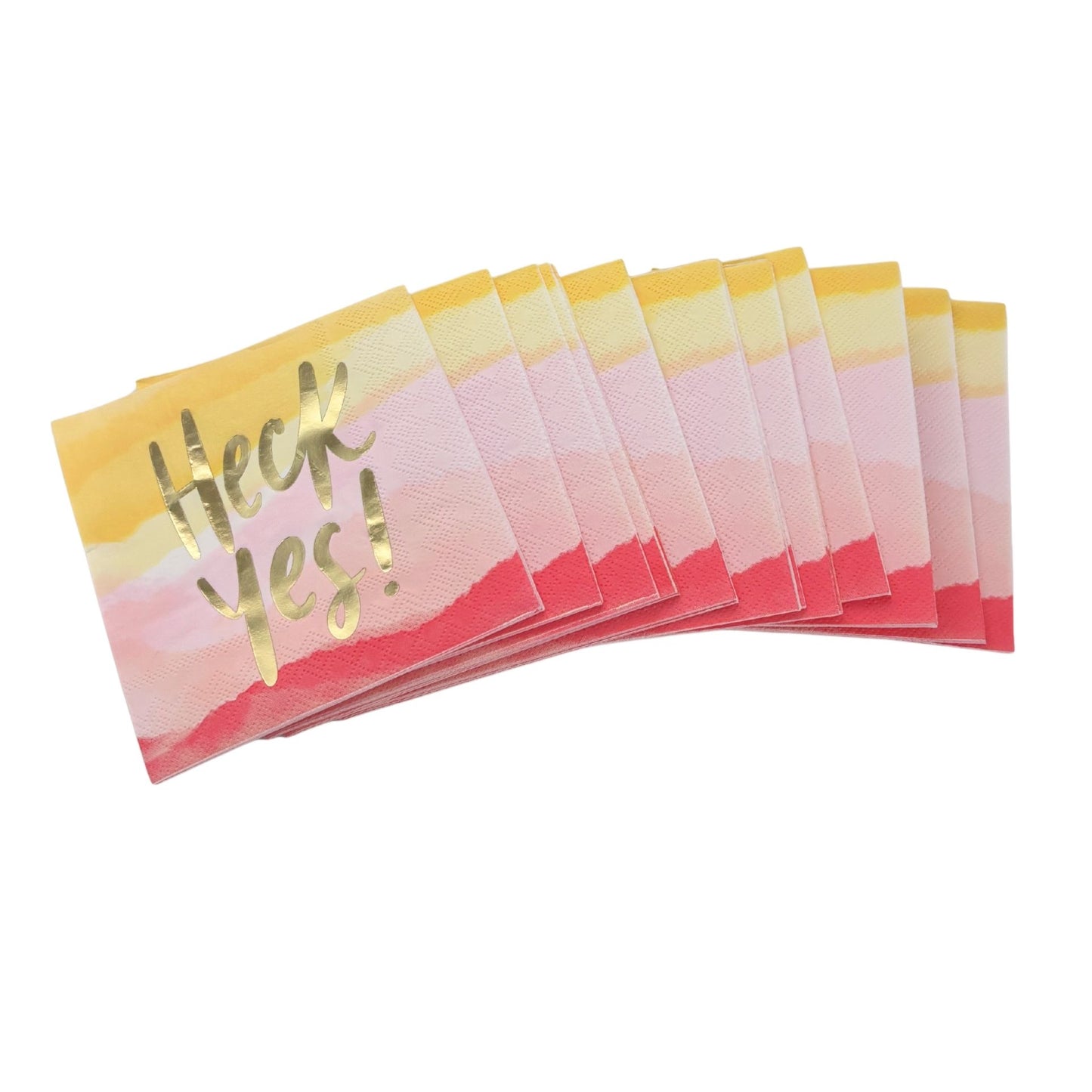 Heck Yes Gold Foil Party/Beverage/Cocktail Napkins | 5" Square