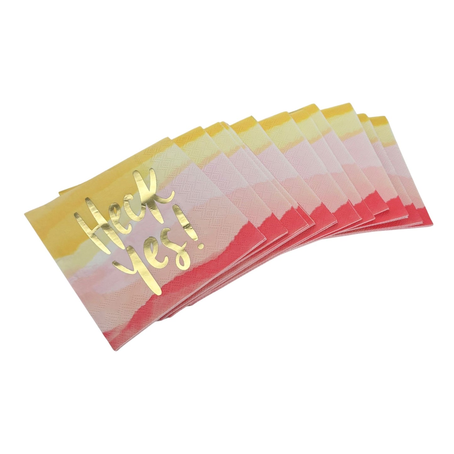 Heck Yes Gold Foil Party/Beverage/Cocktail Napkins | 5" Square