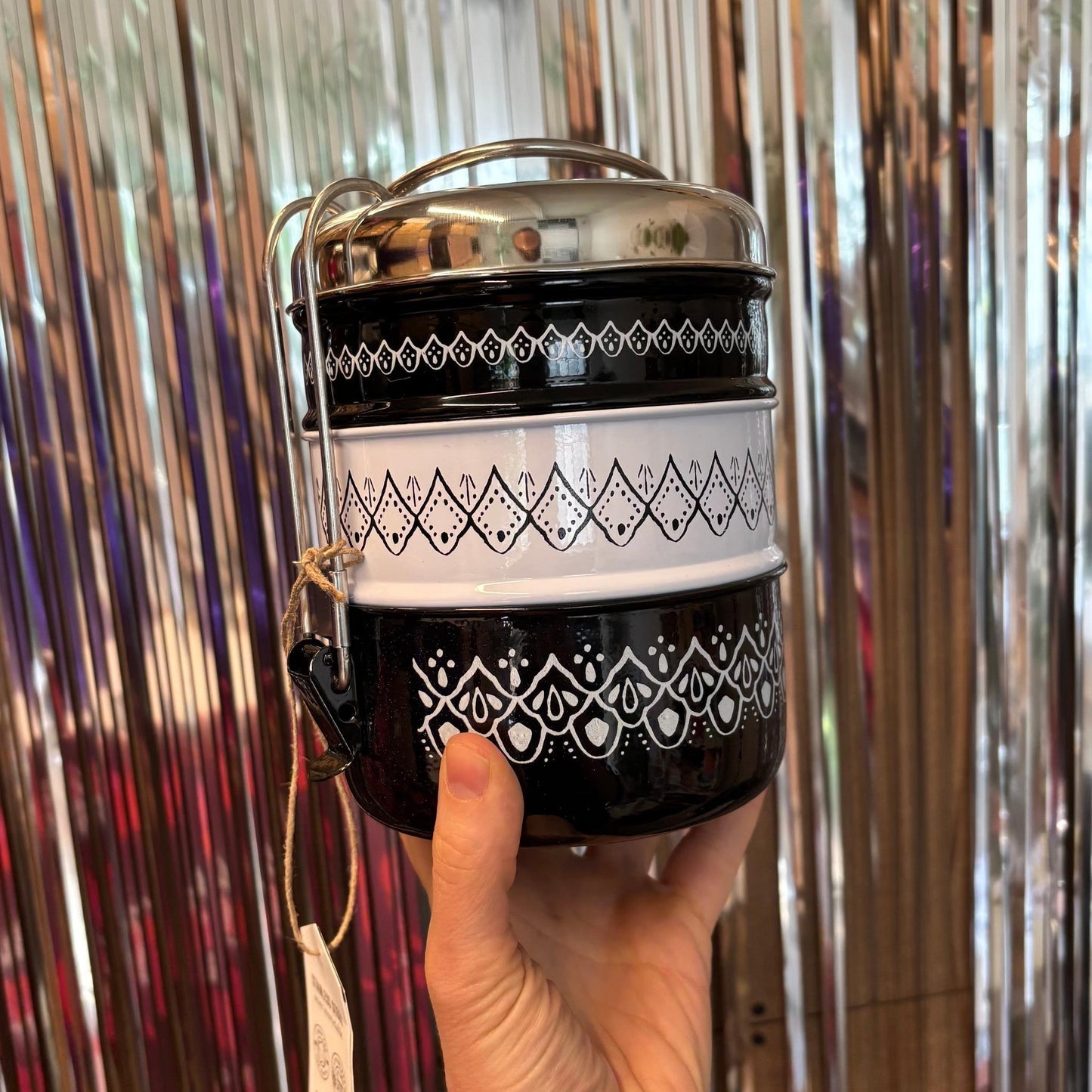 Heirloom Harmon 3 Tier Tiffin | Stainless Steel Stacking Adult Lunch Box | 3 Course Meal Container