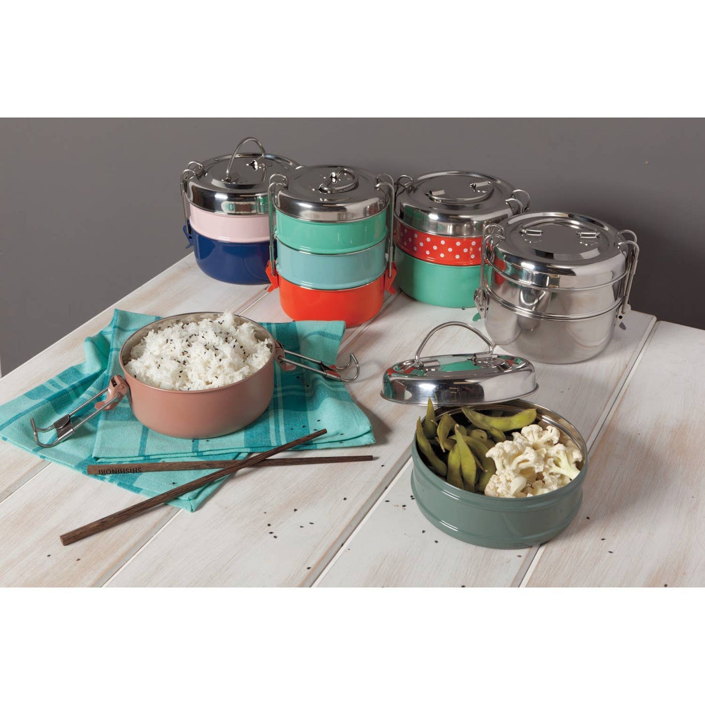 Heirloom Posy 2 Tier Tiffin | Stainless Steel Stack Lunch Box Meal Container