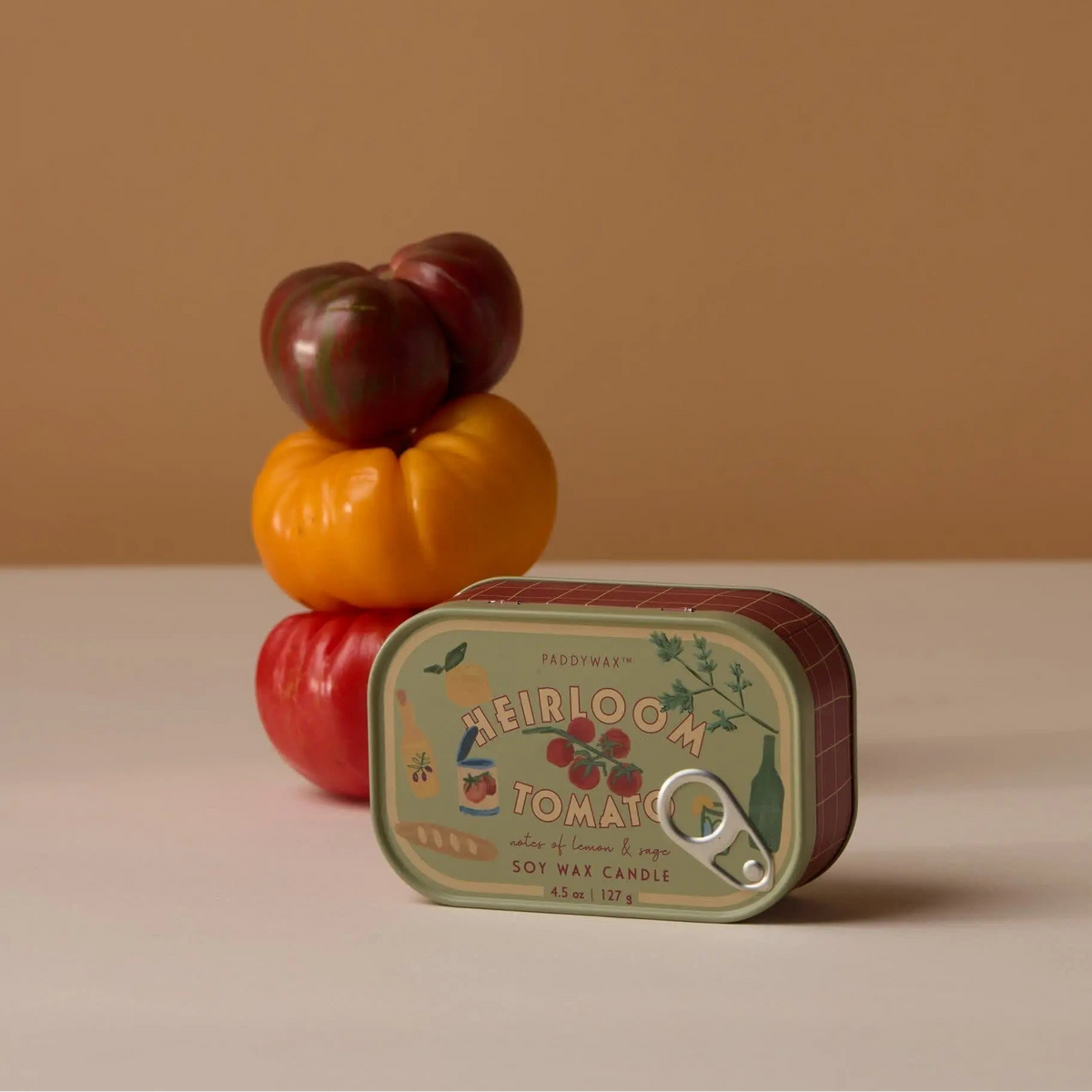 Heirloom Tomato Bistro Tin Candle | 4.5 oz Two-Wick | Garden-Fresh Scent | Paddywax
