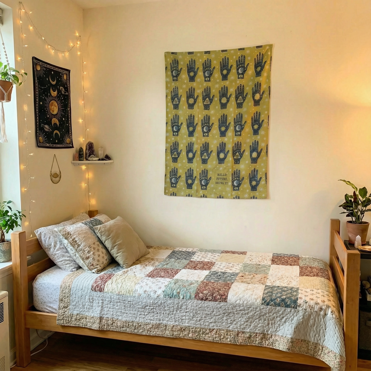 Hello Future Bring It Mystical Hand Dish Cloth Towel | All-Over Astrology Design | 20" x 26"