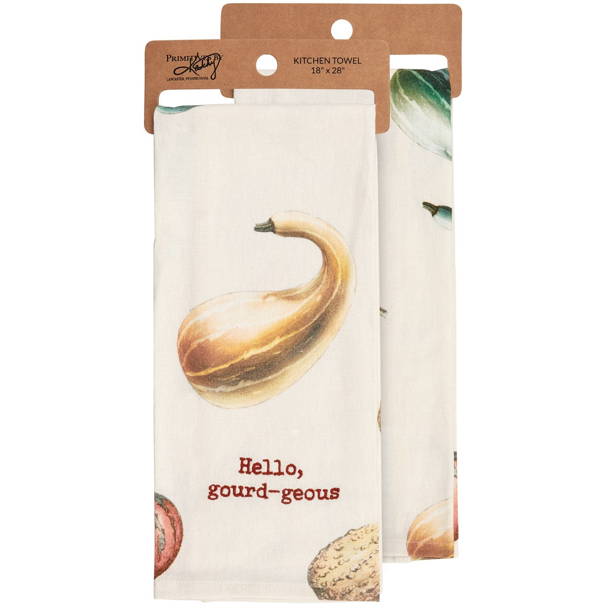 Hello Gourdgeous Kitchen Towel | Vintage-inspired Hand Tea Dish Cloth | 18" x 28"