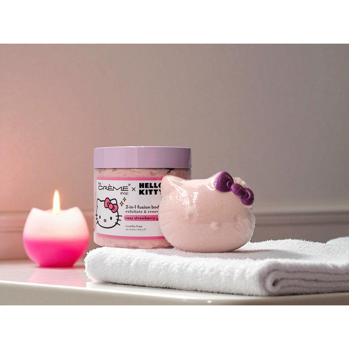 Hello Kitty Bath Bomb & Scrub Spa Gift Set | Rosy Strawberry-Crover-The Bullish Store
