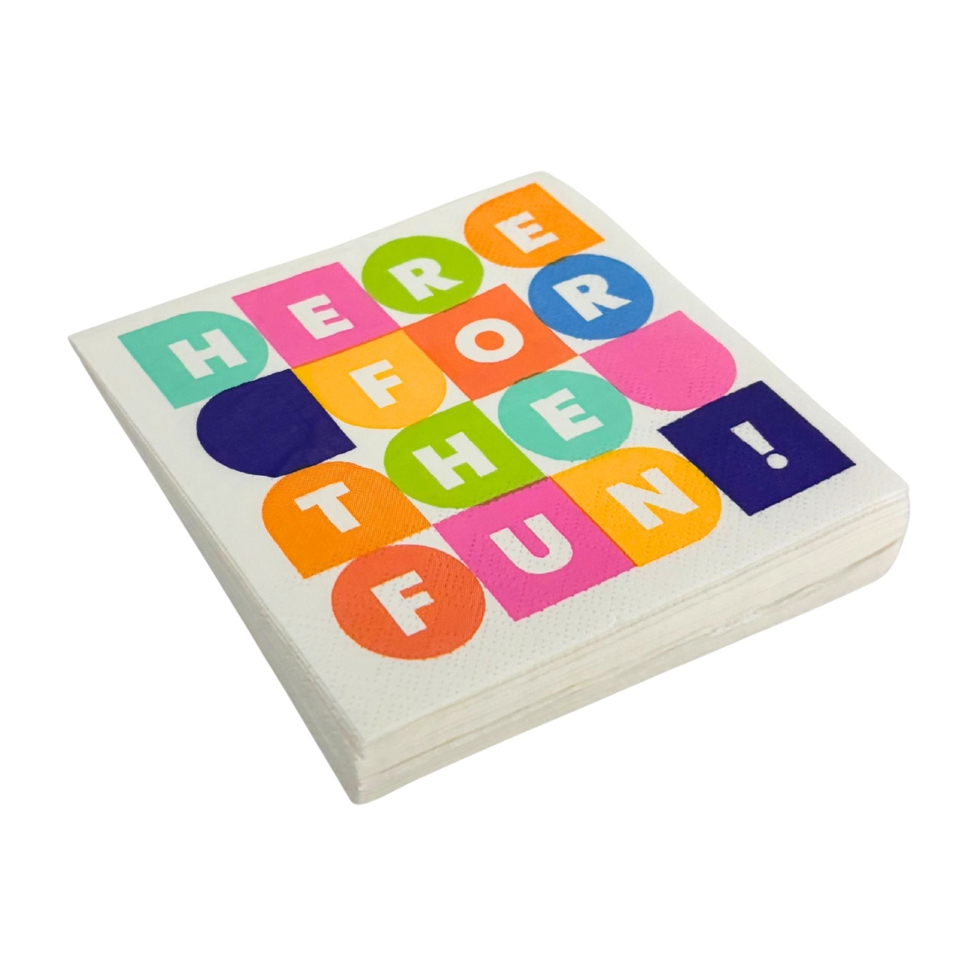 Here For Fun Beverage Napkins | Party Cocktail Paper Napkin | 5"