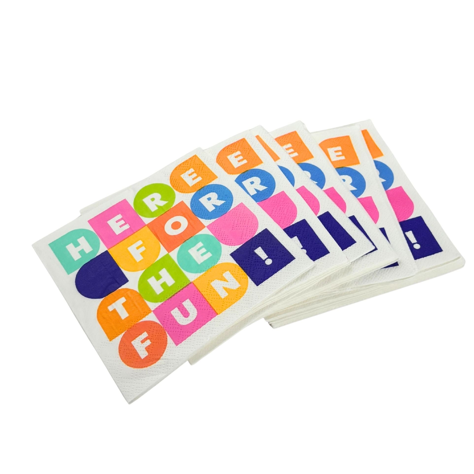 Here For Fun Beverage Napkins | Party Cocktail Paper Napkin | 5"