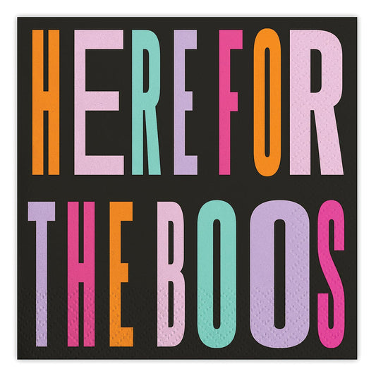 Here for the Boos Halloween Beverage Napkins | Paper Cocktail Napkins | 5”-Slant-The Bullish Store