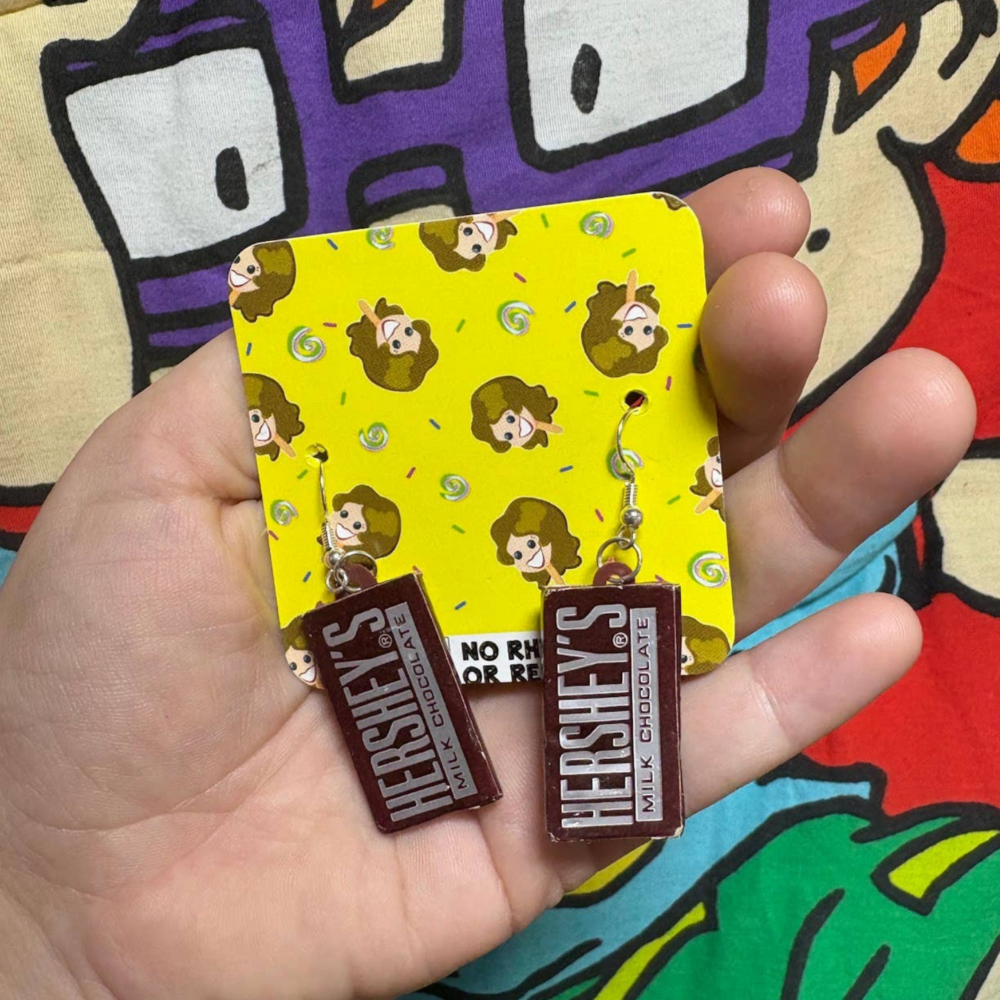 Hershey's Chocolate Bar Earrings | Vintage Upcycled Fashion Jewelry