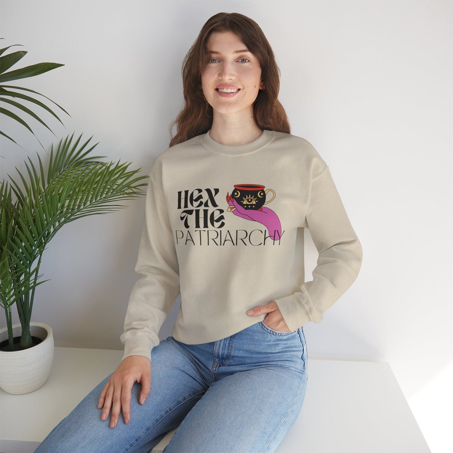Hex the Patriarchy Unisex Heavy Blend™ Crewneck Sweatshirt Sizes SM-5XL | Plus Size Available