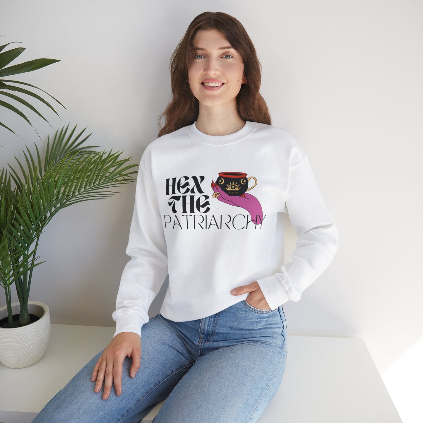 Hex the Patriarchy Unisex Heavy Blend™ Crewneck Sweatshirt Sizes SM-5XL | Plus Size Available