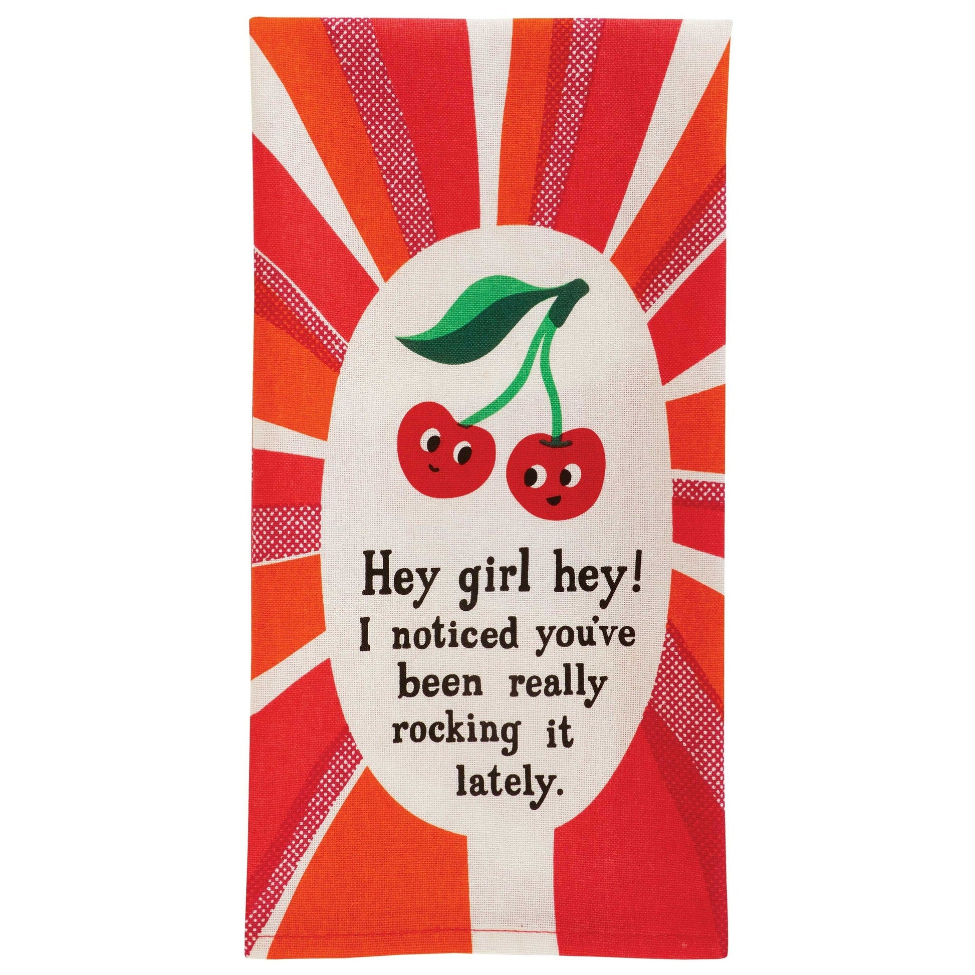 Hey Girl Hey! I Noticed You've Been Really Rocking It Lately Screen-Printed Dish Towel | Kitchen Tea Hand Cotton Dish Cloth | 28" x 21" | BlueQ at GetBullish