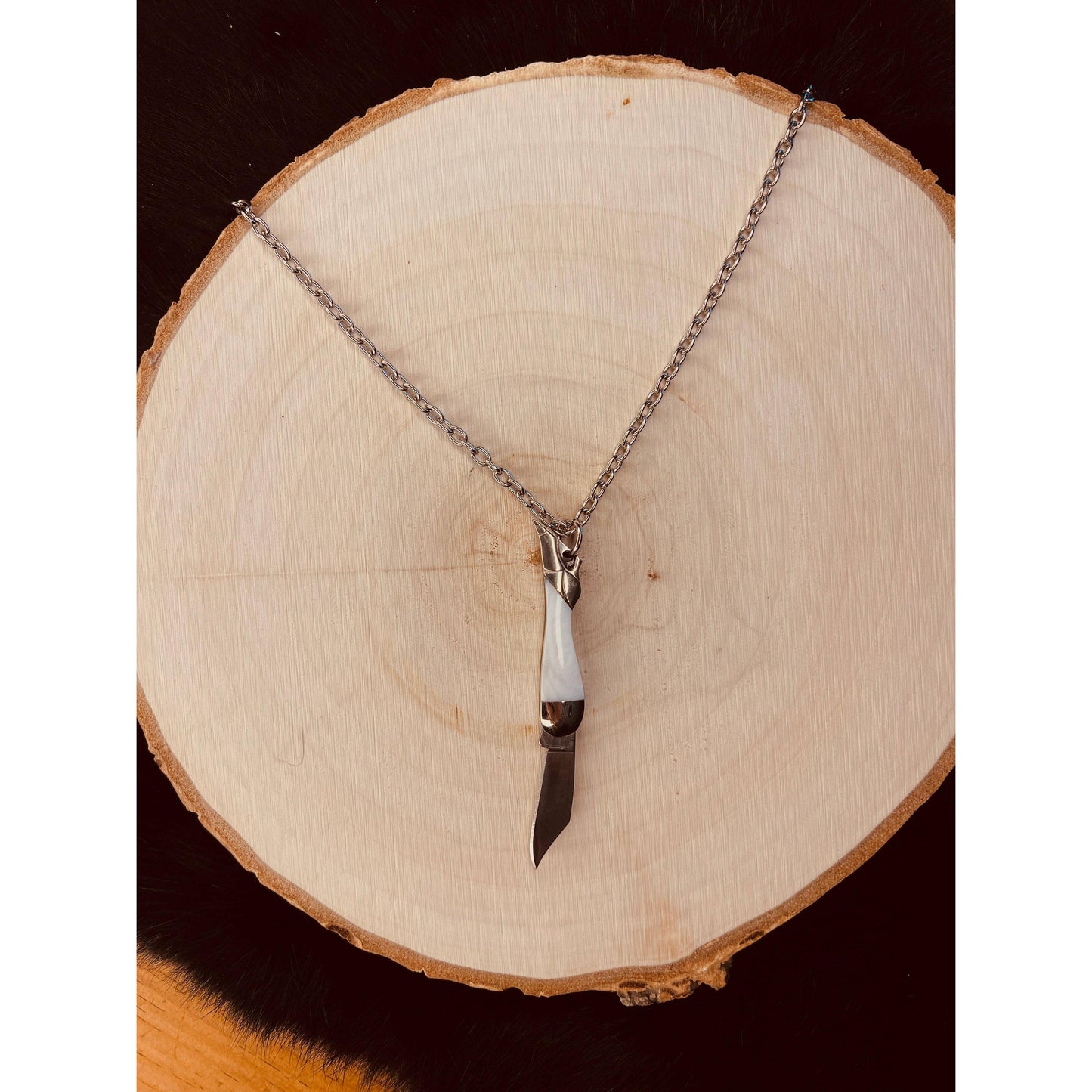 High Heel Switchblade Necklace | Mini Knife Pendant
