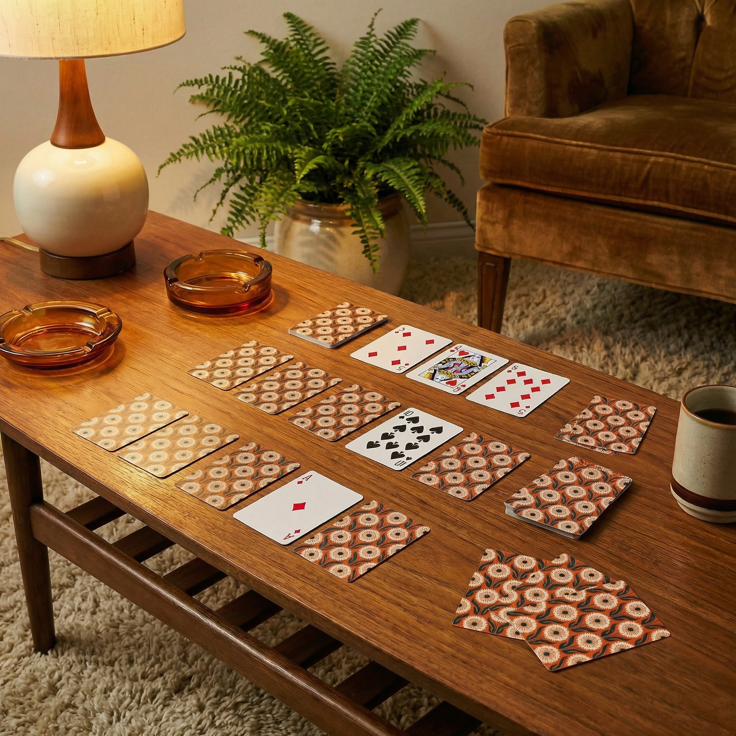 Hippie Daisies Playing Cards | Floral Pattern Deck with Acrylic Case (54 Cards)