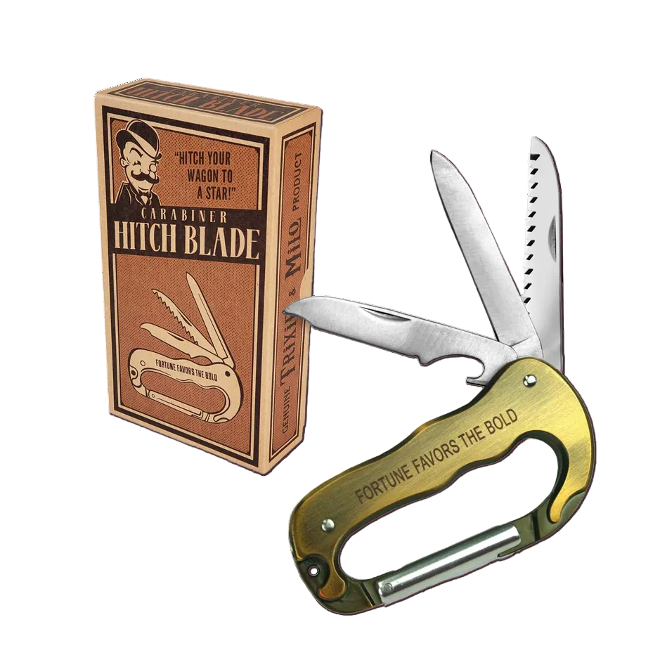 Folding knife with gold handle