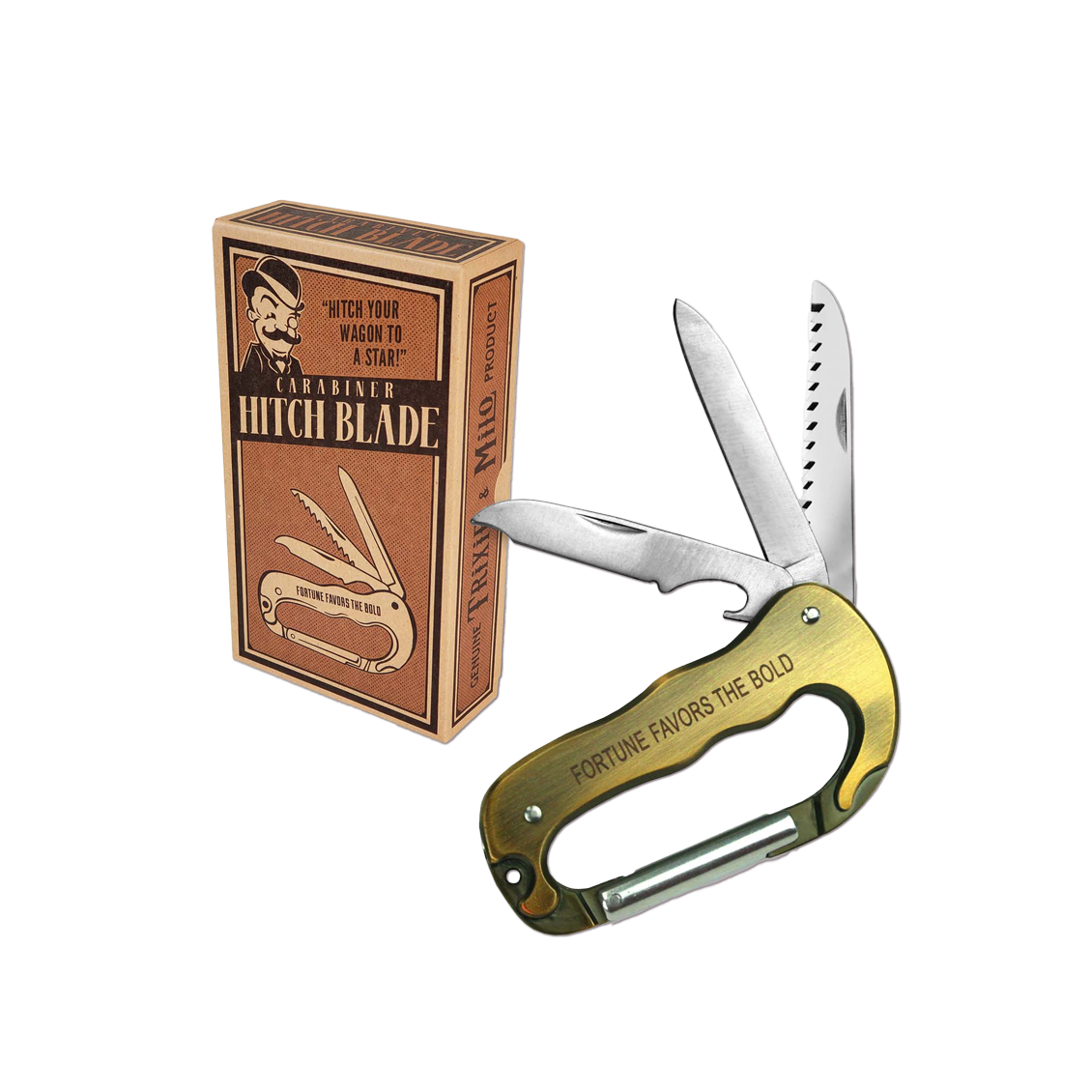 Folding knife with gold handle