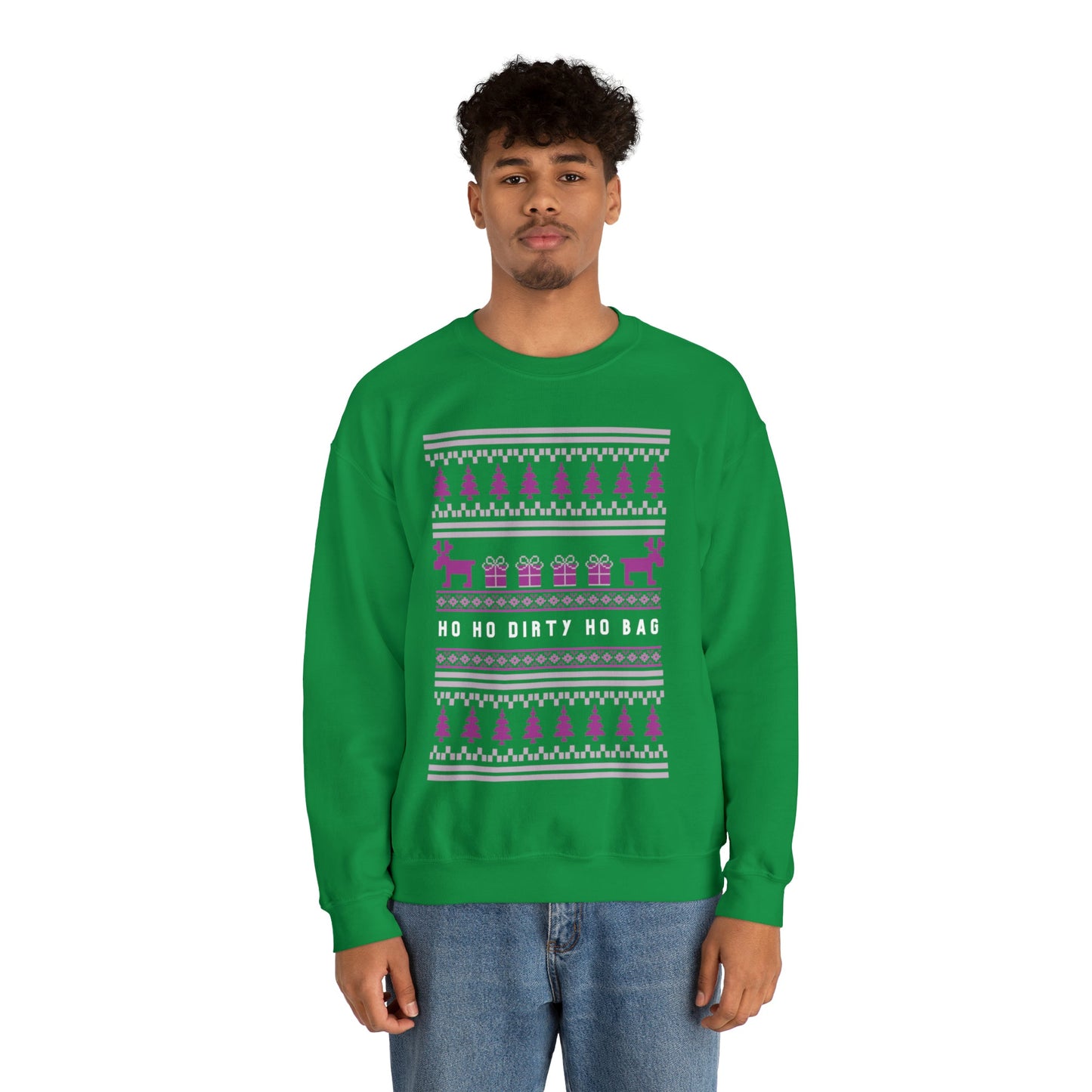 Ho Ho Dirty Ho Bag "Ugly Christmas Sweater" Unisex Heavy Blend™ Crewneck Sweatshirt (Sizes S-5X)