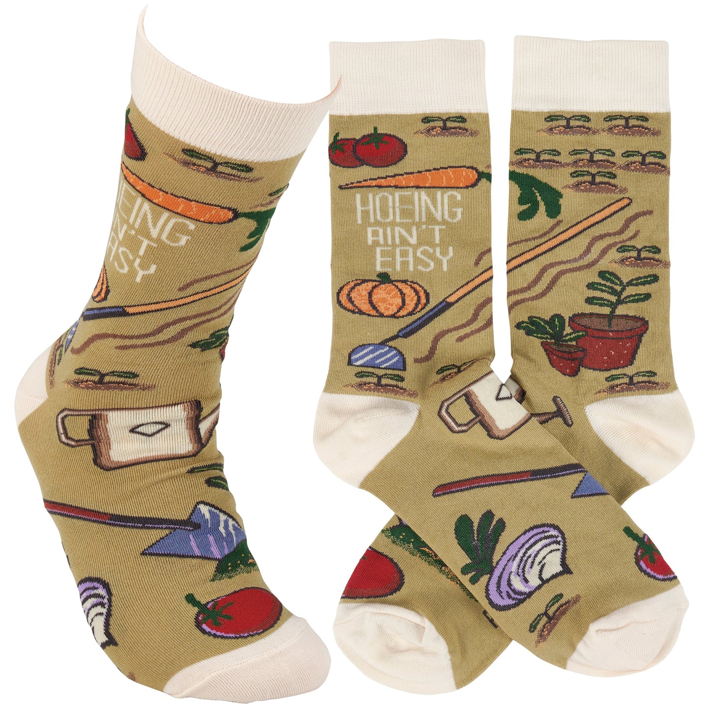 Hoeing Ain't Easy Women's Socks | Farm Themed Everyday Footwear