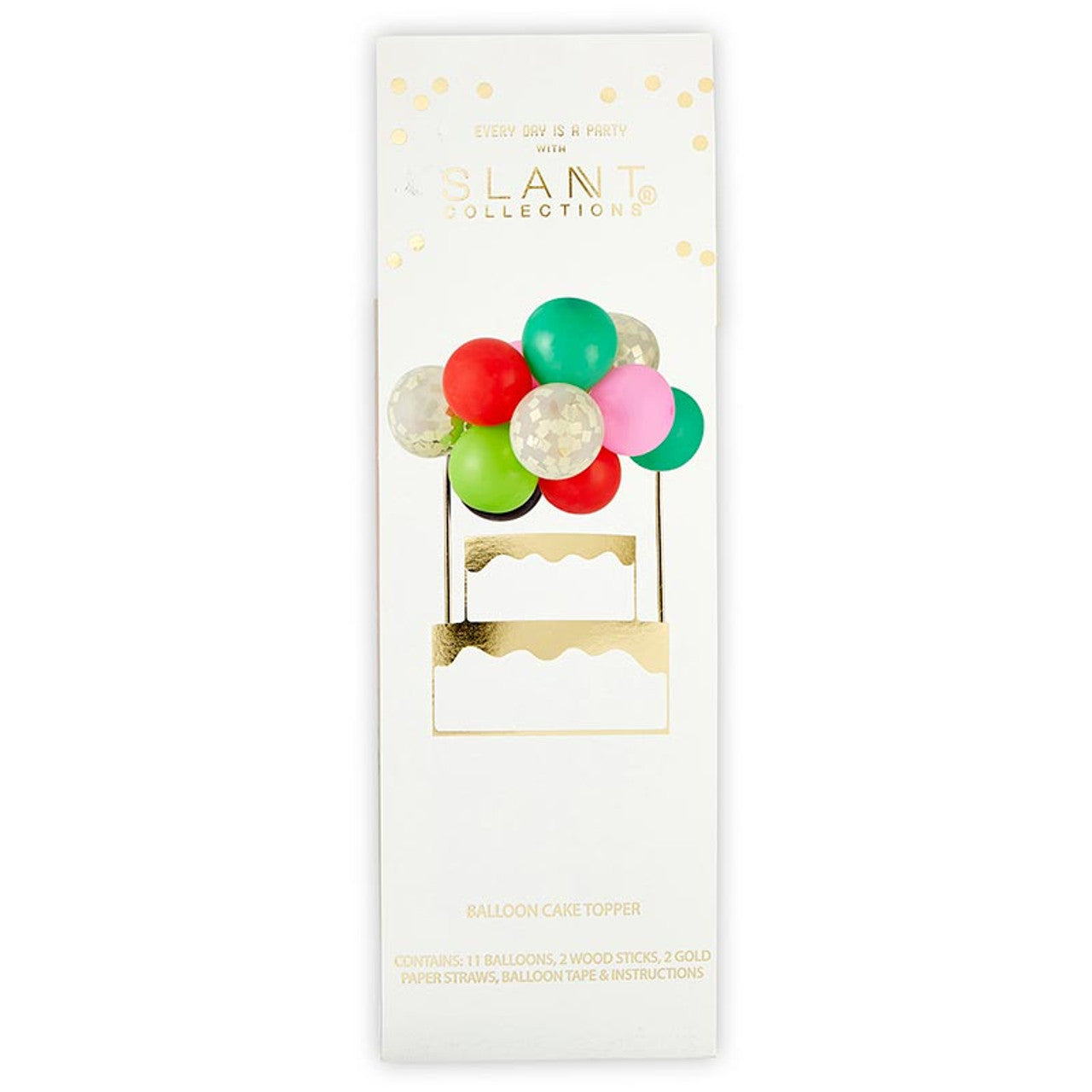 Holiday Balloon Cake Topper | Festive Confetti Party Cake Decoration