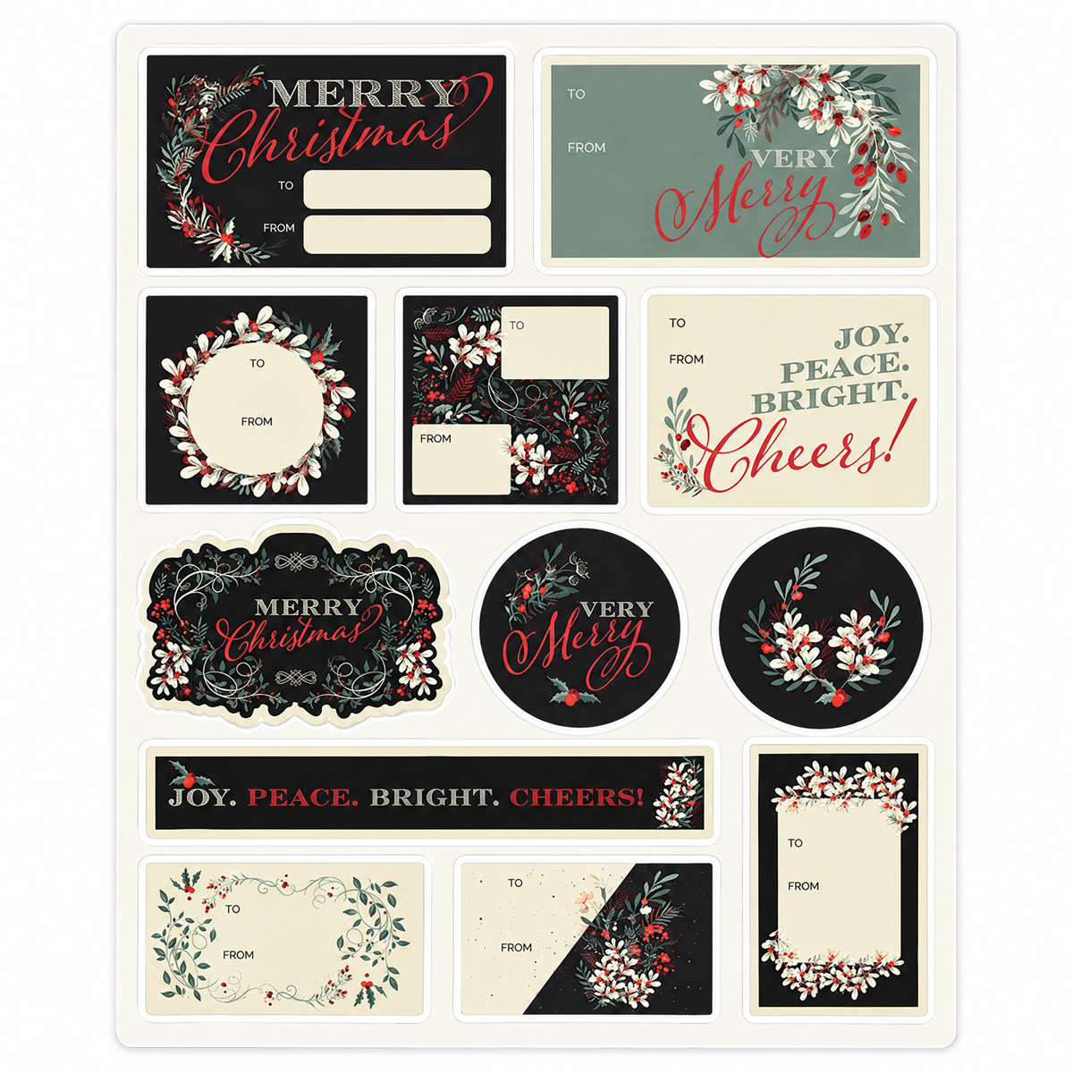 Holiday Gift Tags | 3 Festive Styles | 3 Sheets Per Pack-Creative Brands-The Bullish Store