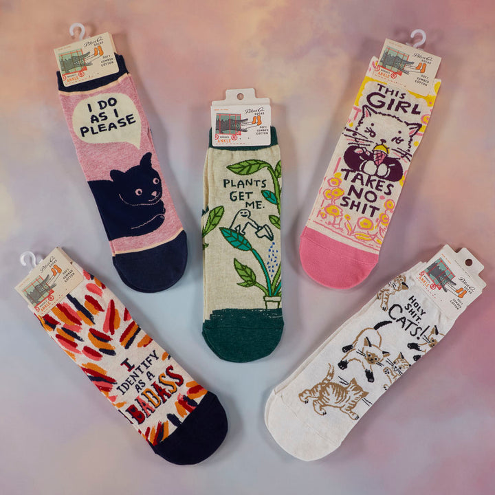 Holy Shit Cats Women's Ankle Socks | BlueQ at GetBullish