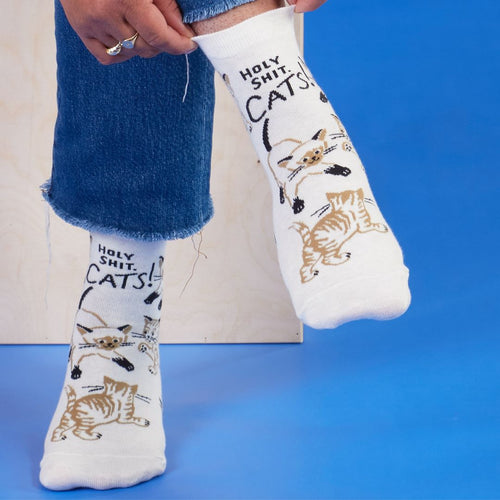 Holy Shit Cats Women's Ankle Socks | BlueQ at GetBullish