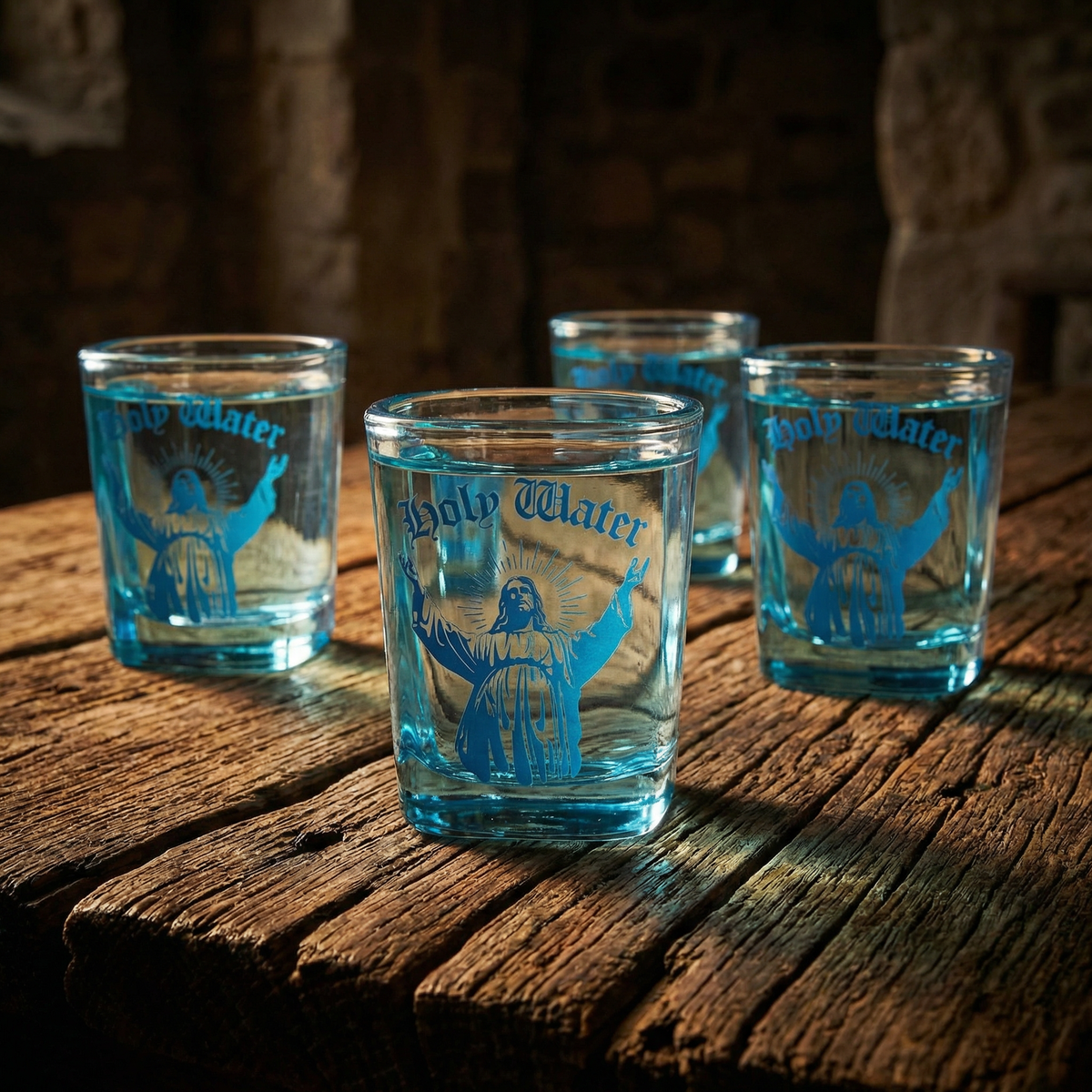 Holy Water Shot Glass | Funny Vintage Jesus Glass, Novelty Barware Gift | 3 oz