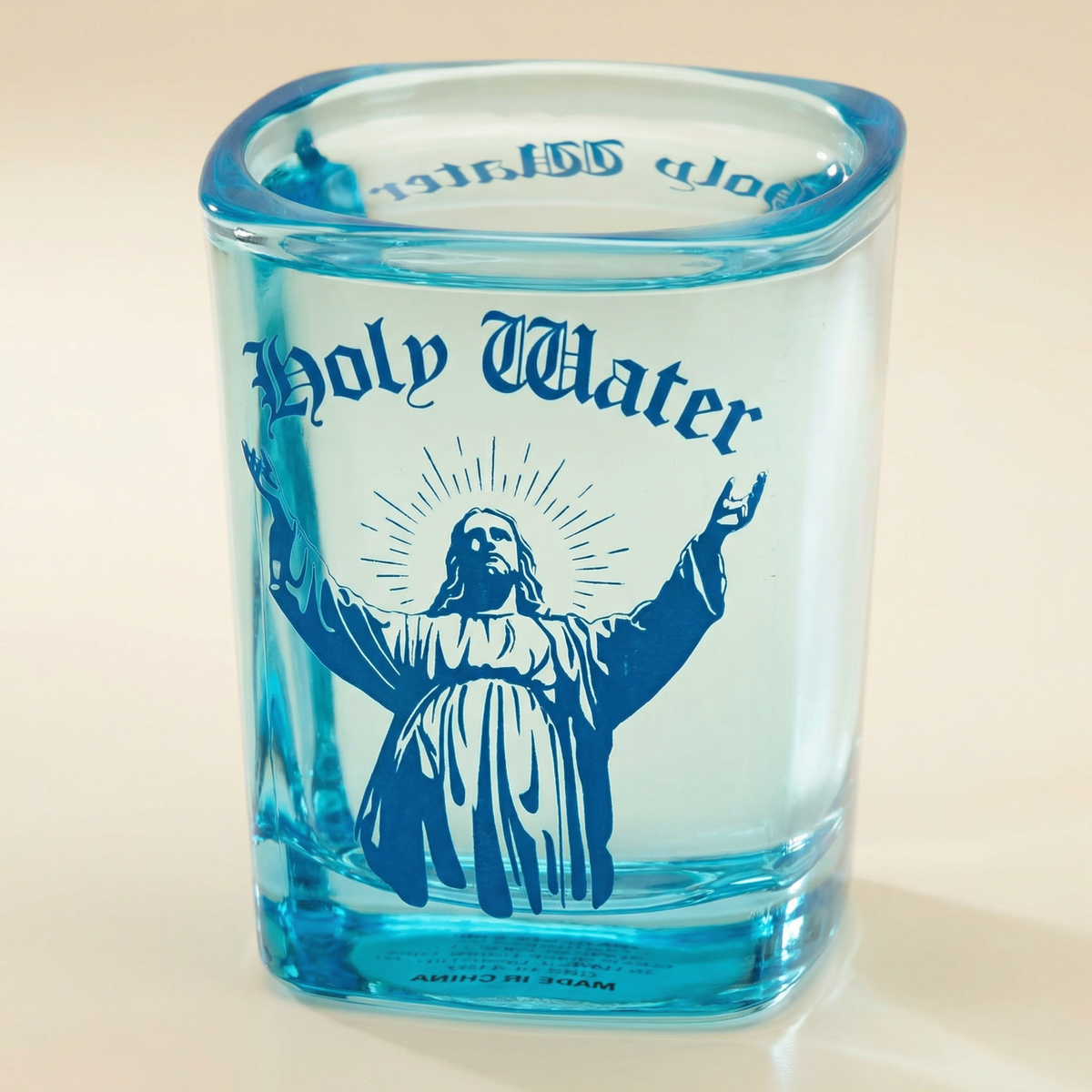 Holy Water Shot Glass | Funny Vintage Jesus Glass, Novelty Barware Gift | 3 oz